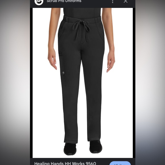 Healing hand scrub black pants size large - Picture 1 of 1